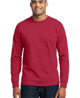 Port  Company Long Sleeve 5050 CottonPoly T Shirt  Red