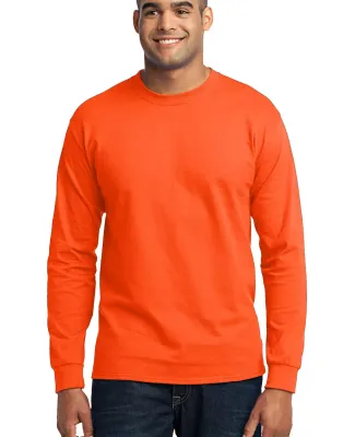 Port  Company Long Sleeve 5050 CottonPoly T Shirt  Safety Orange