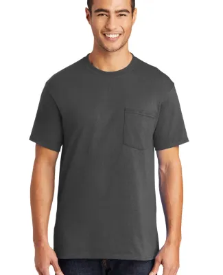Port  Company 5050 CottonPoly T Shirt with Pocket  Charcoal