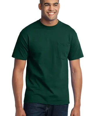 Port  Company 5050 CottonPoly T Shirt with Pocket  Dark Green