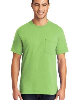 Port  Company 5050 CottonPoly T Shirt with Pocket  Lime
