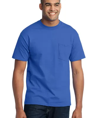Port  Company 5050 CottonPoly T Shirt with Pocket  Royal