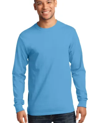 Port  Company Long Sleeve Essential T Shirt PC61LS Aquatic Blue