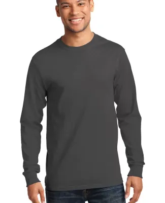 Port  Company Long Sleeve Essential T Shirt PC61LS Charcoal