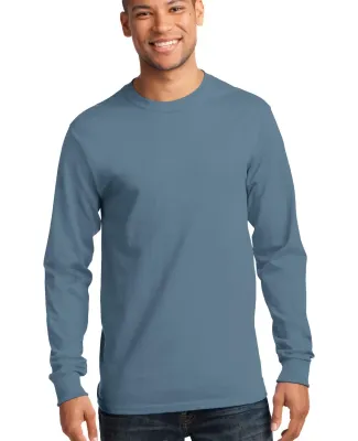 Port  Company Long Sleeve Essential T Shirt PC61LS Stonewash Blue