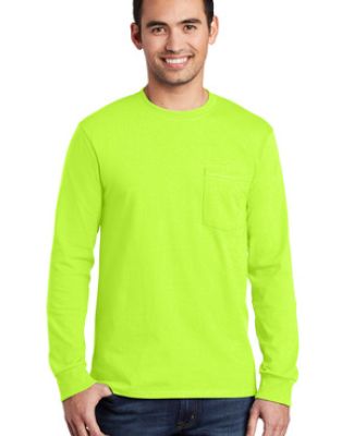 Port & Company Long Sleeve Essential T Shirt with  in Sgreen