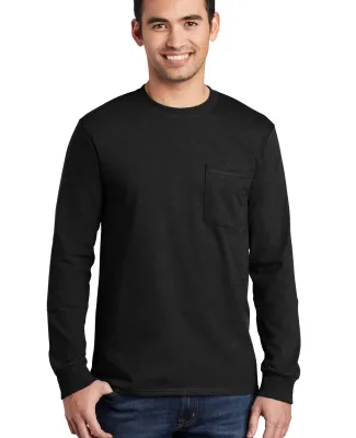 Port  Company Long Sleeve Essential T Shirt with P Jet Black