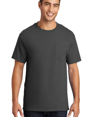 Port & Company Essential T Shirt with Pocket PC61P in Charcoal