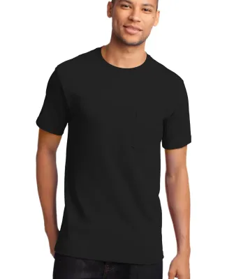 Port & Company Essential T Shirt with Pocket PC61P in Jet black