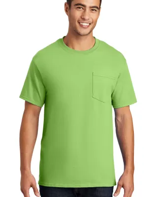Port & Company Essential T Shirt with Pocket PC61P in Lime
