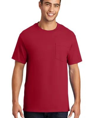 Port & Company Essential T Shirt with Pocket PC61P in Red