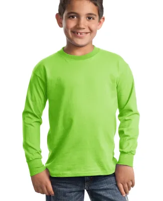 Port  Company Youth Long Sleeve Essential T Shirt  Lime