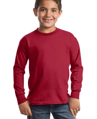 Port  Company Youth Long Sleeve Essential T Shirt  Red