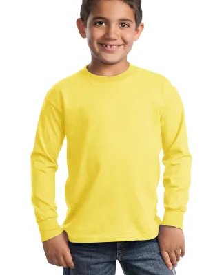 Port  Company Youth Long Sleeve Essential T Shirt  Yellow