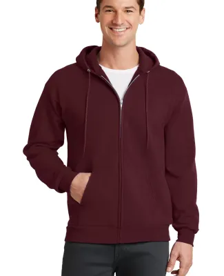 Port  Company Classic Full Zip Hooded Sweatshirt P Maroon