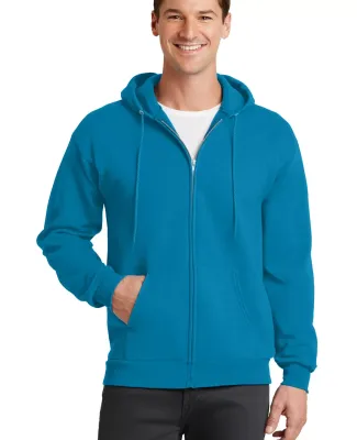 Port  Company Classic Full Zip Hooded Sweatshirt P Neon Blue