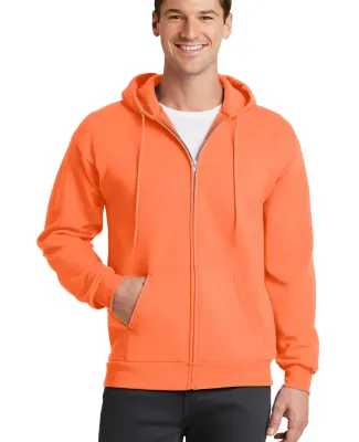 Port  Company Classic Full Zip Hooded Sweatshirt P Neon Orange