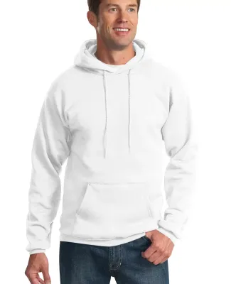 Port & Company Ultimate Pullover Hooded Sweatshirt in White