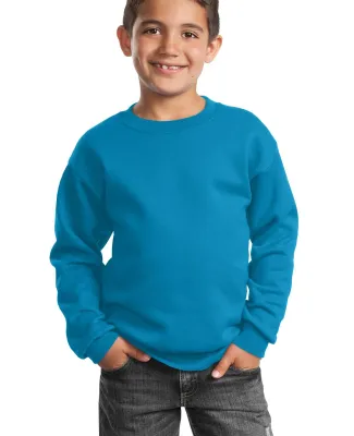 Port & Company Youth Crewneck Sweatshirt PC90Y Neon Blue