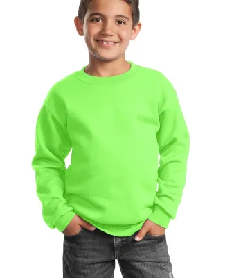 Port & Company Youth Crewneck Sweatshirt PC90Y Neon Green