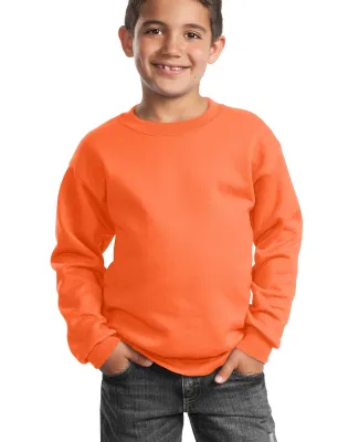 Port & Company Youth Crewneck Sweatshirt PC90Y Neon Orange