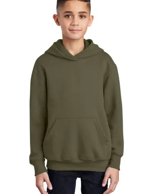 Port  Company Youth Pullover Hooded Sweatshirt PC9 Olive Drab Grn