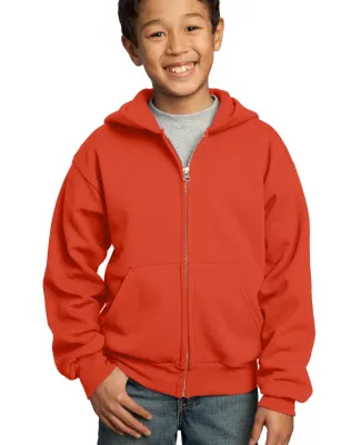 Port & Company Youth Full Zip Hooded Sweatshirt PC in Orange