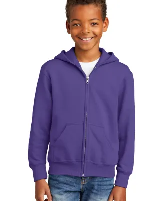 Port & Company Youth Full Zip Hooded Sweatshirt PC in Purple