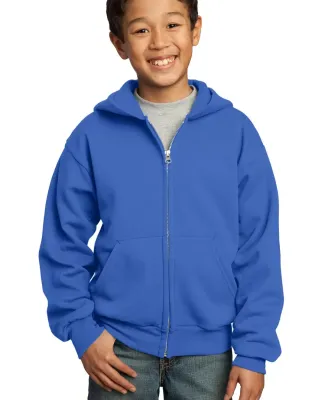 Port & Company Youth Full Zip Hooded Sweatshirt PC in Royal