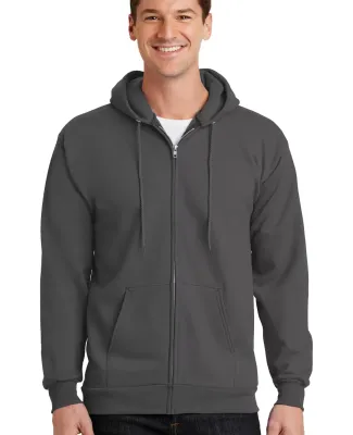 Port  Company Ultimate Full Zip Hooded Sweatshirt  Charcoal
