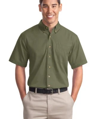Port Authority Short Sleeve Twill Shirt S500T in Faded olive