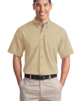 Port Authority Short Sleeve Twill Shirt S500T in Stone
