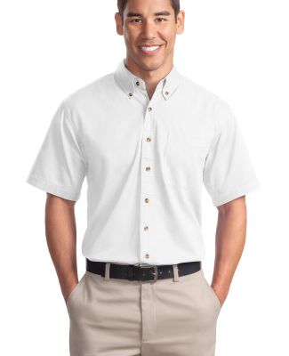 Port Authority Short Sleeve Twill Shirt S500T in White
