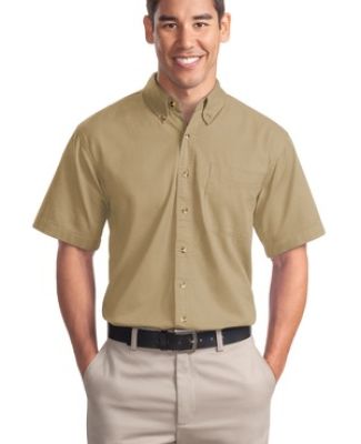 Port Authority Short Sleeve Twill Shirt S500T in Khaki