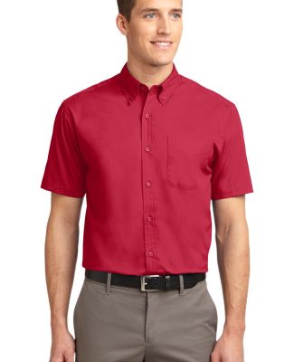 Port Authority Short Sleeve Easy Care Shirt S508 in Red/lt stone