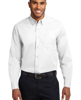 Port Authority Long Sleeve Easy Care Shirt S608 in White/lt stone