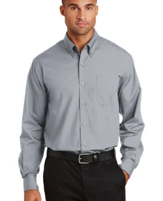 Port Authority Long Sleeve Value Poplin Shirt S632 in Grey