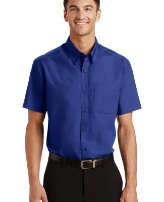 Port Authority Short Sleeve Value Poplin Shirt S63 in Med. blue