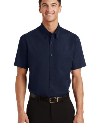 Port Authority Short Sleeve Value Poplin Shirt S63 in Navy