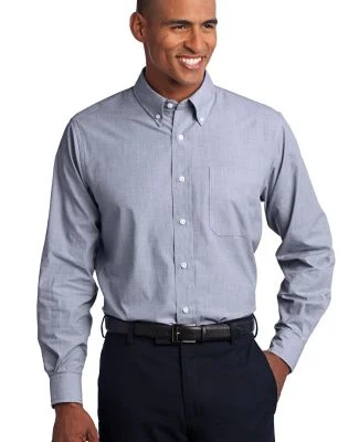 Port Authority Crosshatch Easy Care Shirt S640 in Navy frost