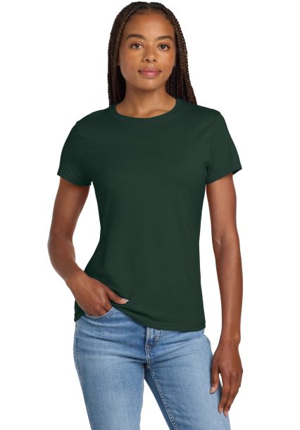 Hanes Ladies Nano T Cotton T Shirt SL04 in Deep forest