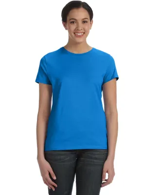 Hanes Ladies Nano T Cotton T Shirt SL04 Blue Bell Breeze