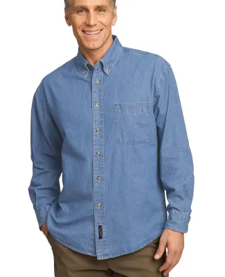 Port  Company Long Sleeve Value Denim Shirt SP10 Faded Blue