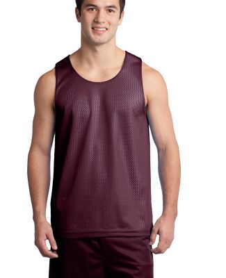 Sport Tek PosiCharge Classic Mesh 8482 Reversible  in Maroon/wh