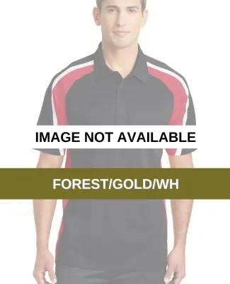 Sport Tek Tricolor Micropique Sport Wick Polo ST65 Forest/Gold/Wh