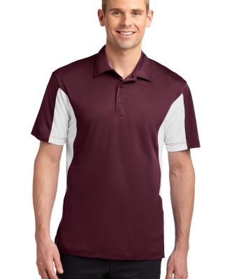 Sport Tek Side Blocked Micropique Sport Wick Polo  in Maroon/white