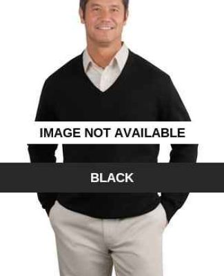Port Authority Fine Gauge V Neck Sweater SW275 Black