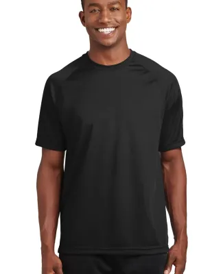 Sport Tek Dry Zone153 Short Sleeve Raglan T Shirt  Black