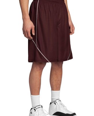 Sport Tek PosiCharge Mesh153 Reversible Spliced Sh in Maroon/white