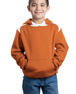 Sport Tek Youth Pullover Hooded Sweatshirt with Co Texas Orange